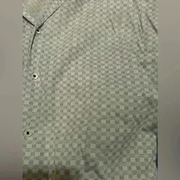 Men’s Grafton dress shirt white and blue checkered pattern size medium slim - Picture 4 of 4